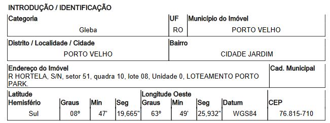 Imóvel em PORTO VELHO/RO