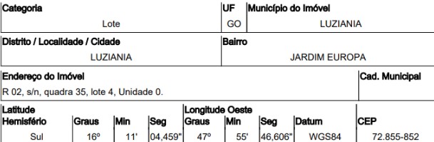 Imóvel em LUZIANIA/GO