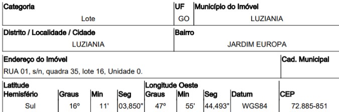 Imóvel em LUZIANIA/GO