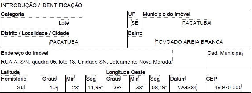 Imóvel em PACATUBA/SE
