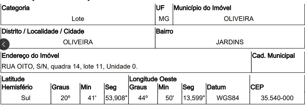 Imóvel em OLIVEIRA/MG