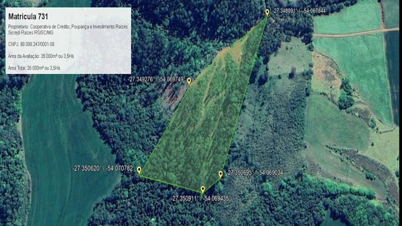 LOTE RURAL | A.T. 35.000 M² | SEM BENFEITORIAS | DISTRITO DE TIRADENTES | TRÊS PASSOS/RS
