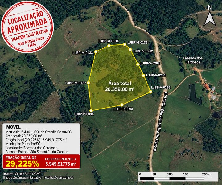 5.949,91775m² - FRAÇÃO RURAL PALMEIRA