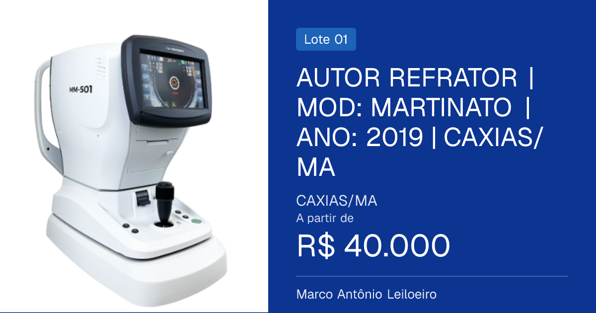 AUTOR REFRATOR | MOD: MARTINATO | ANO: 2019 | CAXIAS/MA
