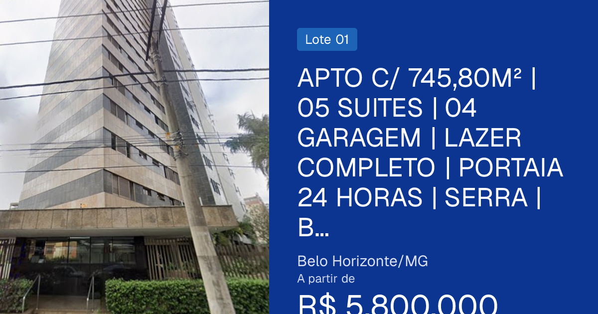 APTO C/ 745,80M² | 05 SUITES | 04 GARAGEM | LAZER COMPLETO | PORTAIA…