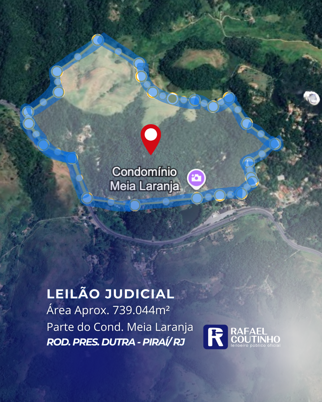 ÁREA 739.044 M² NA SERRA DAS ARARAS, ALTURA DE PIRAÍ, PERTO DA PRF ÀS MARGENS DA ROD. PRES. DUTRA (SENTIDO SP). TERRENO E RESPECTVIAS CONSTRUÇÕES. PAGUE EM ATÉ 60 VEZES. - Rafael Coutinho - Leiloeiro Público Oficial