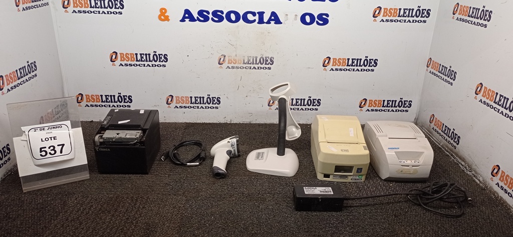 03 IMPRESSORAS DE CUPOM E 01 LEITORA DE CÓDIGO DE BARRAS DE MARCAS E MODELOS DIVERSOS. (NO ESTADO) ATENÇÃO! FAZER A VISITAÇÃO ANTES DE ARREMATAR, NÃO SABEMOS SE FUNCIONA, LEILÃO NÃO TEM GARANTIA E NEM DEVOLUÇÃO, SUJEITO A POSSÍVEIS AVARIAS VISÍVEIS/OCULTAS E/OU AUSÊNCIA DE COMPONENTES. - BSB Leilões