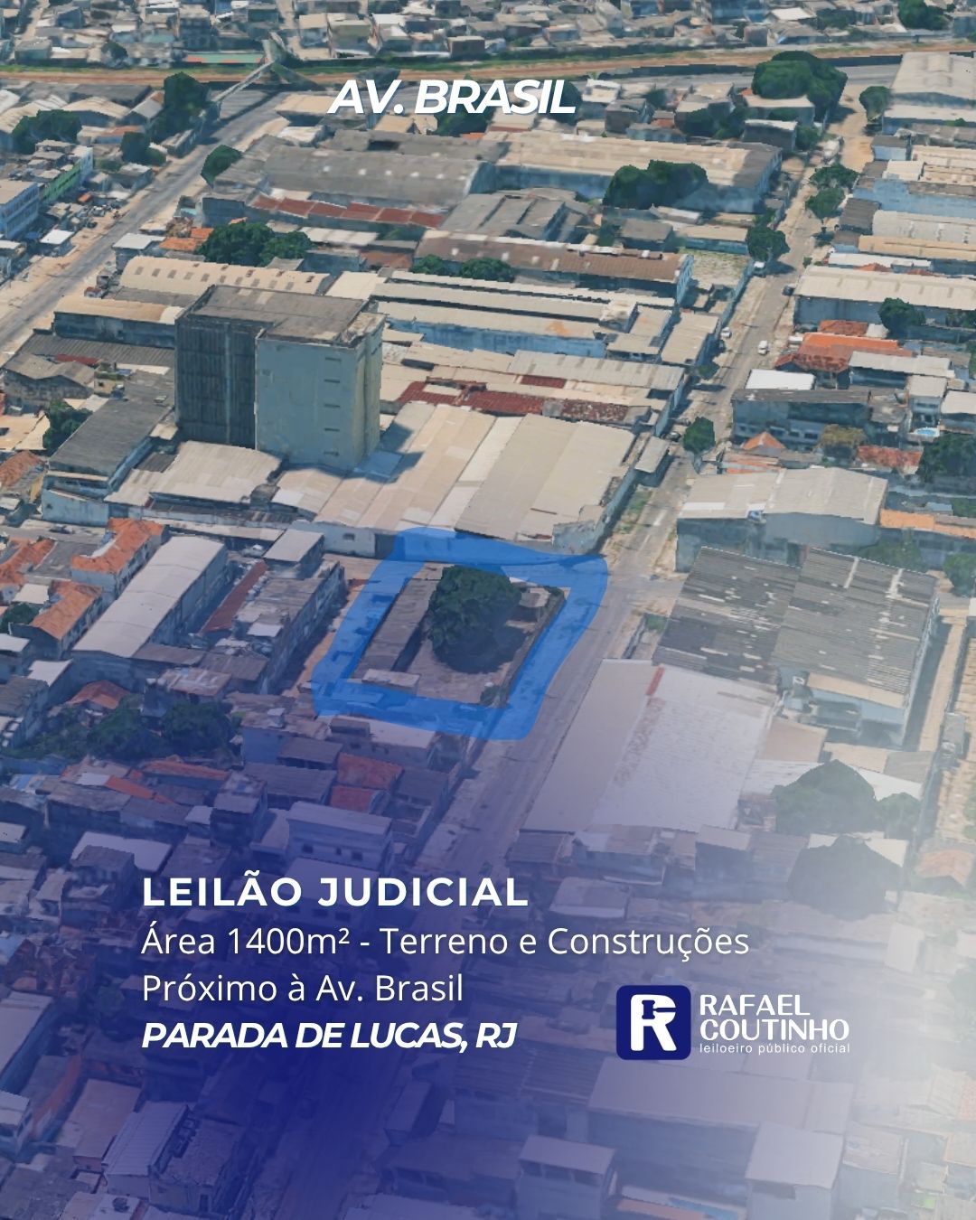 ÁREA 1.400M² PRÓXIMO À AV. BRASIL - PARADA DE LUCAS/RJ. TERRENO E RESPECTIVAS CONSTRUÇÕES. PAGUE EM ATÉ 60 VEZES. - Rafael Coutinho - Leiloeiro Público Oficial