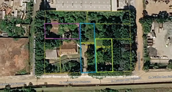 Topo Leilões - Lote de terreno 2, da quadra 3 - Área 638,99m² - Rua Aviador Max Fontoura, s/n, Colombo/PR
