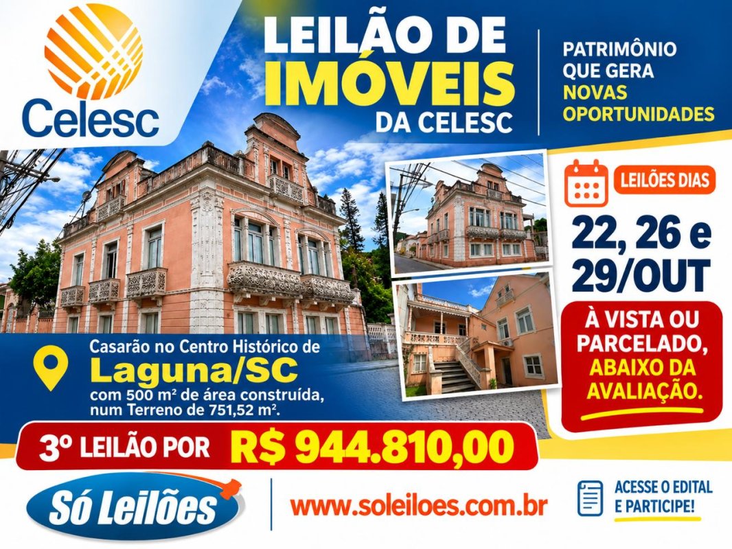 TERRENO EDIFICADO EM LAGUNA/SC (CASARÃO)
