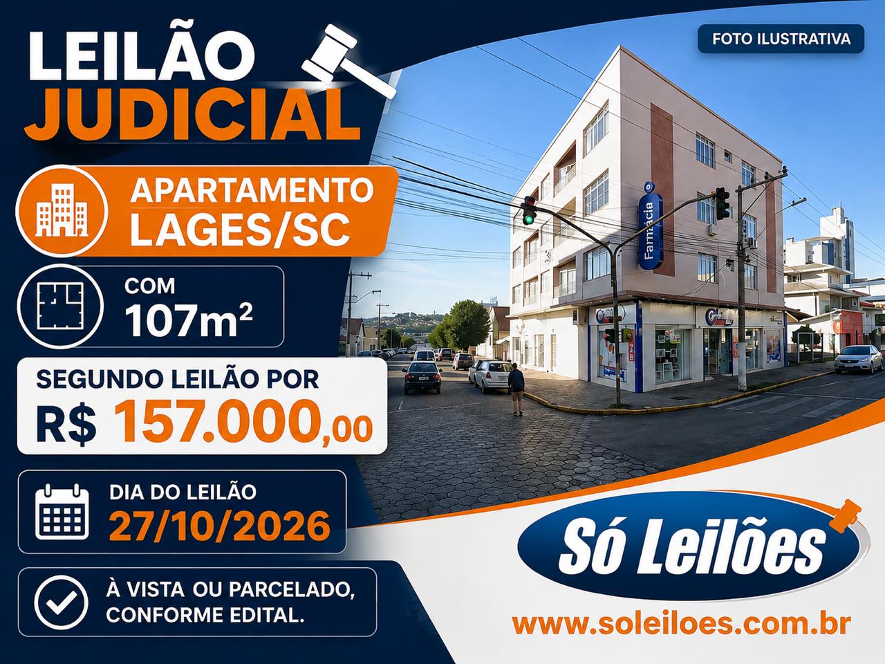 APARTAMENTO COM 107M², CENTRO, LAGES/SC - Só Leilões