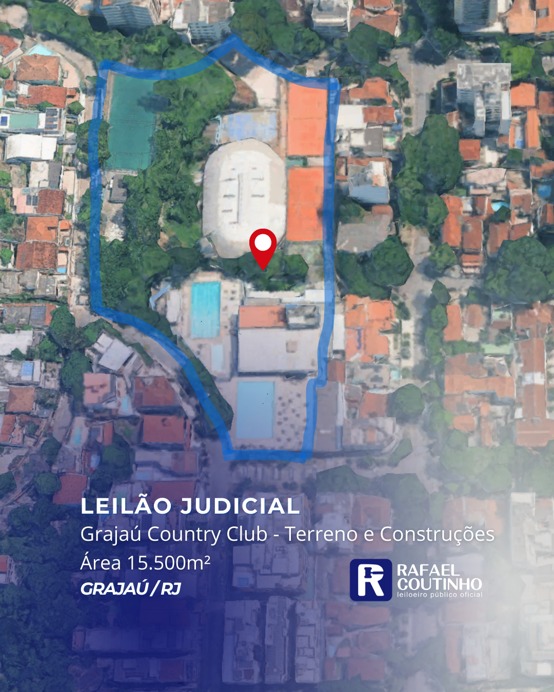 IMÓVEL ONDE SE ENCONTRA O GRAJAÚ COUNTRY CLUB - ÁREA 15.500M² - TERRENO E RESPECTIVAS CONSTRUÇÕES. PAGUE EM ATÉ 60 VEZES. - Rafael Coutinho - Leiloeiro Público Oficial
