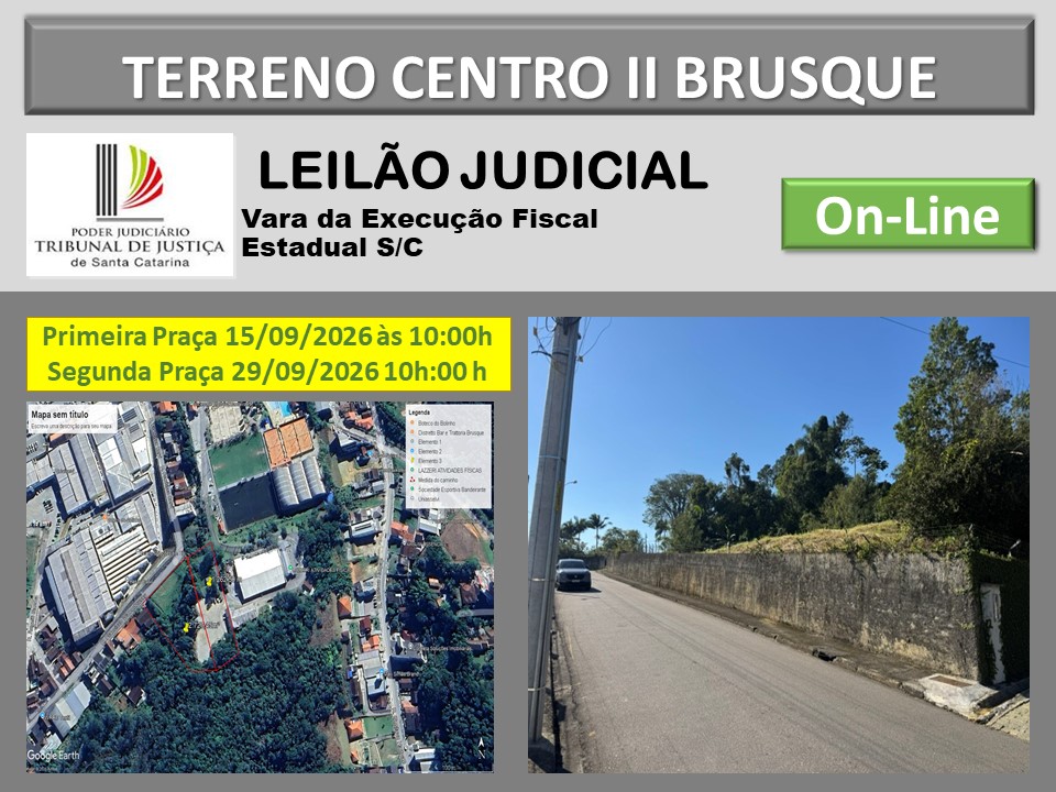 LEILÃO DE IMÓVEL (TERRENO) - Cesar Moresco Leiloeiro - Brusque - Santa Catarina