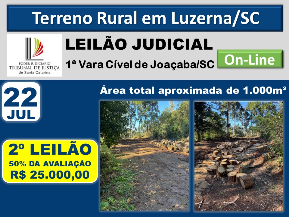 TERRENO RURAL EM LUZERNA/SC - Só Leilões