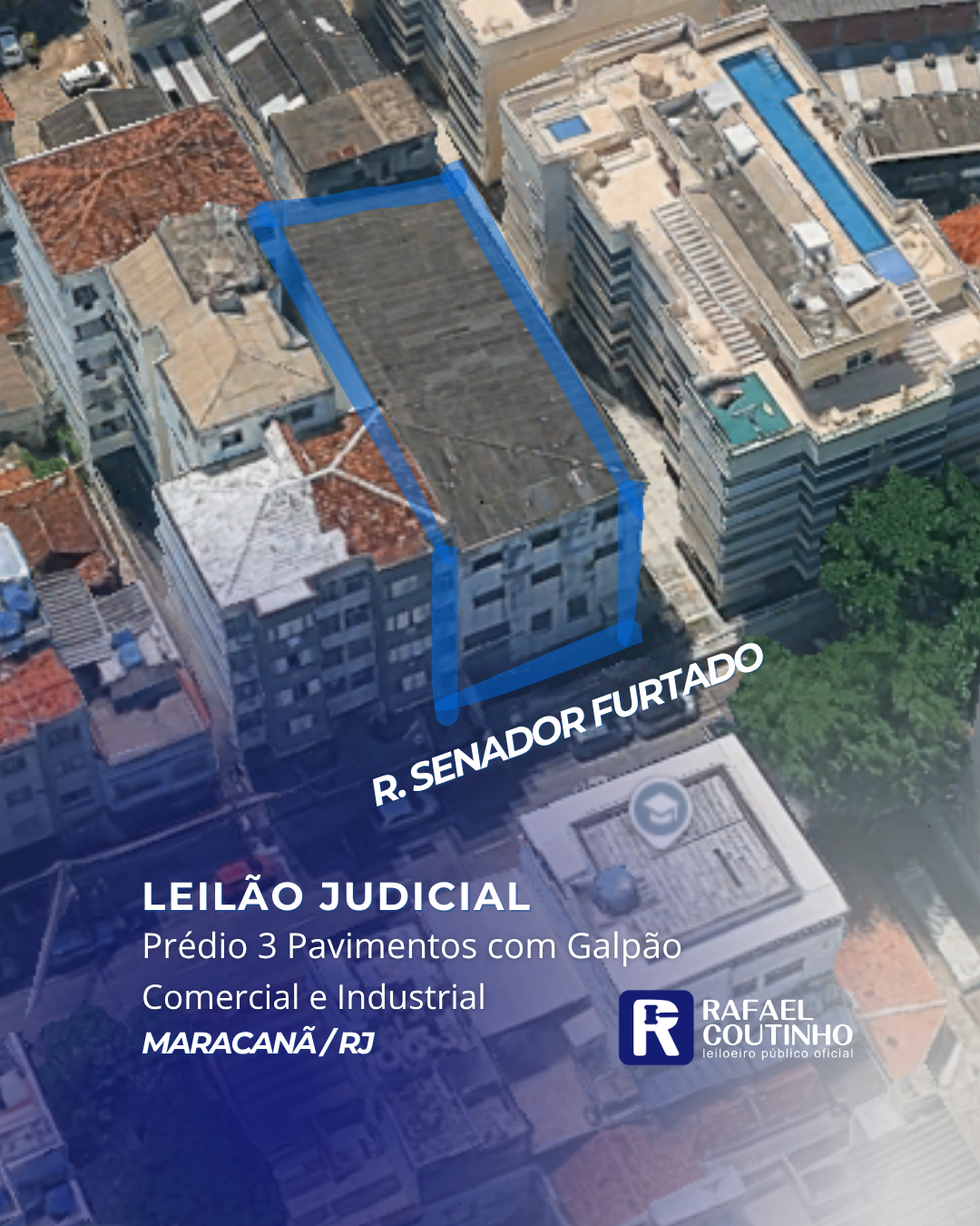 PRÉDIO INDUSTRIAL DE 3 PAVIMENTOS COM GALPÃO NO MARACANÃ/RJ. TERRENO E RESPECTIVAS CONSTRUÇÕES. PAGUE EM ATÉ 60 VEZES. - Rafael Coutinho - Leiloeiro Público Oficial