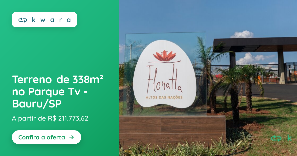 Terreno de 338m² no Parque Tv - Bauru/SP