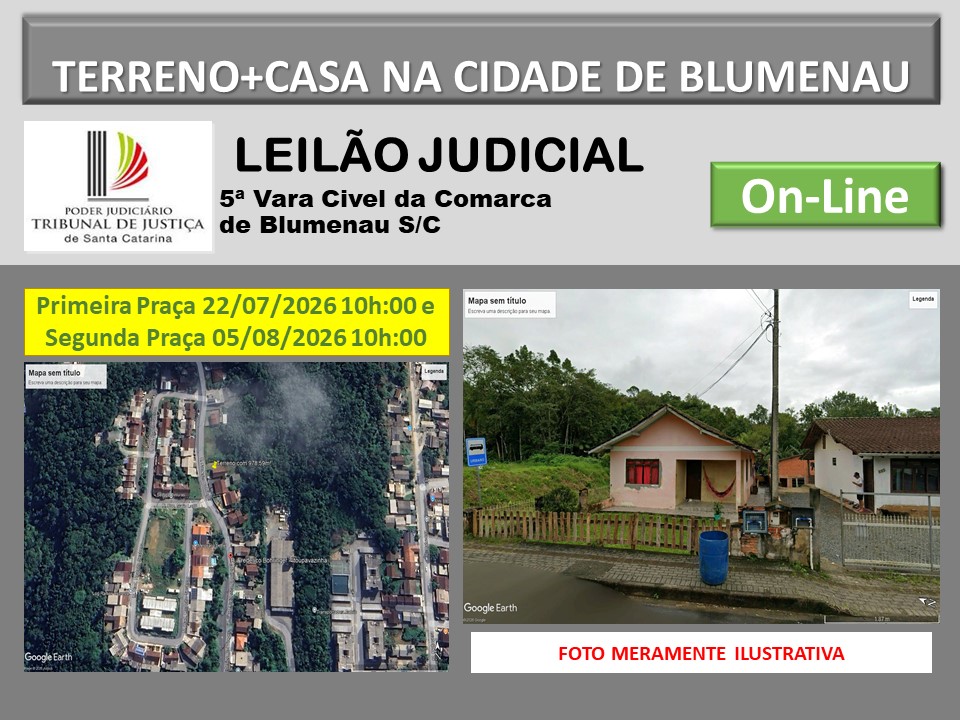 5º VARA CIVEL DA COMARCA DE BLUMENAU - Cesar Moresco Leiloeiro - Brusque - Santa Catarina