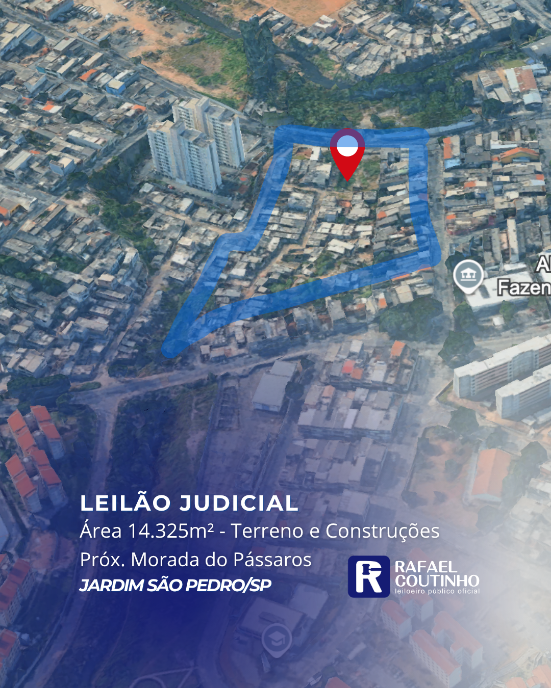 ÁREA 14.325M2, JARDIM SÃO PEDRO, SÃO PAULO/SP. TERRENO E RESPECTIVAS CONSTRUÇÕES. PAGUE EM ATÉ 60 VEZES. - Rafael Coutinho - Leiloeiro Público Oficial