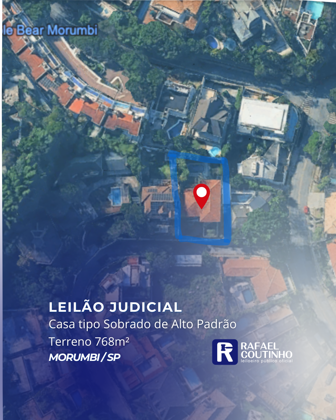 CASA TIPO SOBRADO DE ALTO PADRÃO, ÁREA 768M² NO MORUMBI/SP - TERRENO E RESPECTIVAS CONSTRUÇÕES. PAGUE EM ATÉ 60 VEZES. - Rafael Coutinho - Leiloeiro Público Oficial