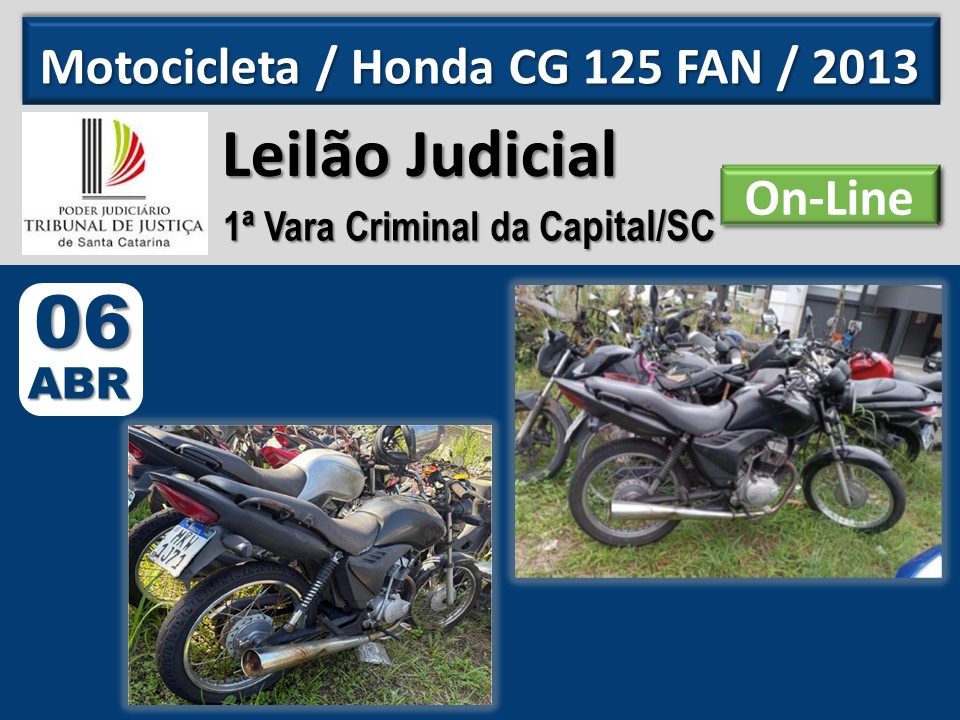 MOTOCICLETA HONDA CG 125 FAN, 2013 - Só Leilões
