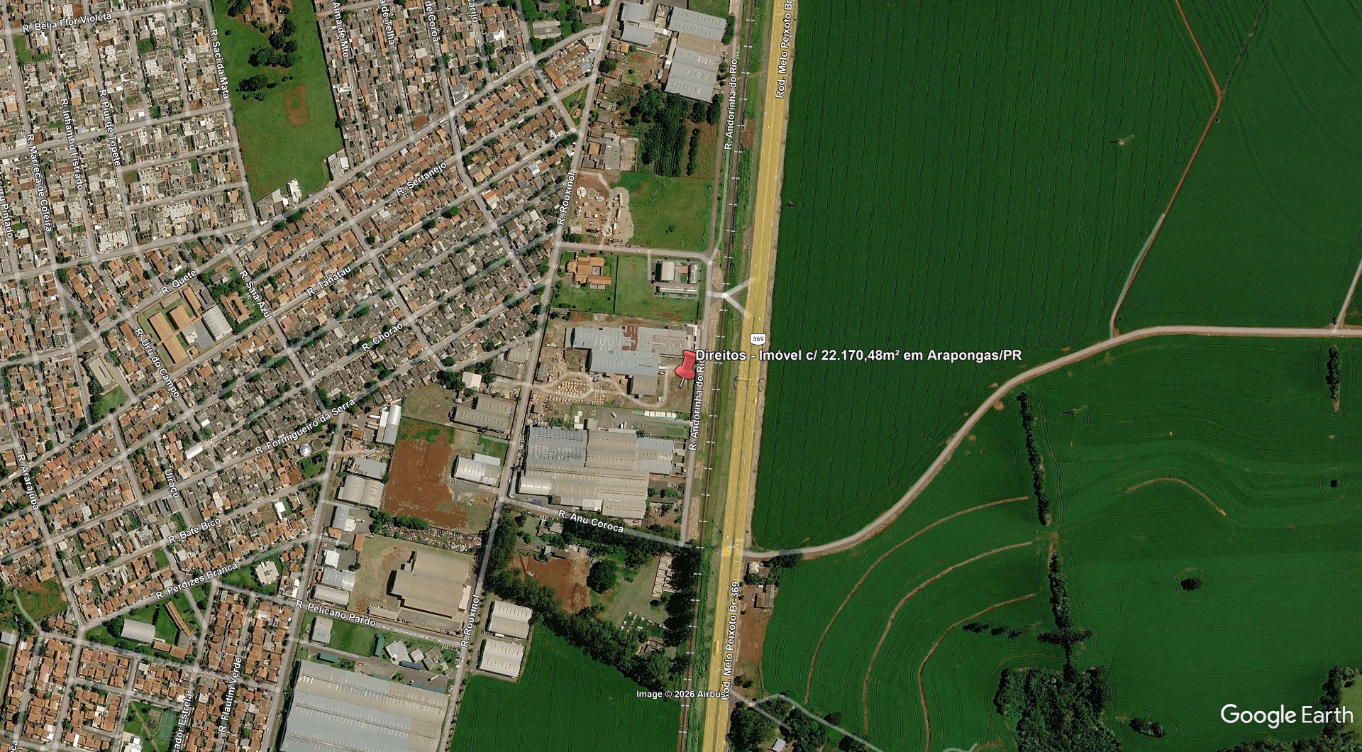 LOTE 9.1 - Direitos - Imóvel c/ 22.170,48m² em Arapongas/PR