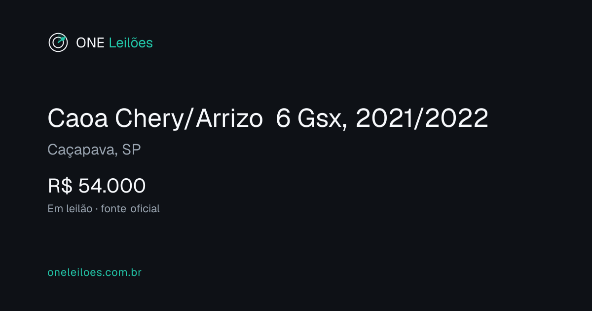 Caoa Chery/Arrizo 6 Gsx, 2021/2022