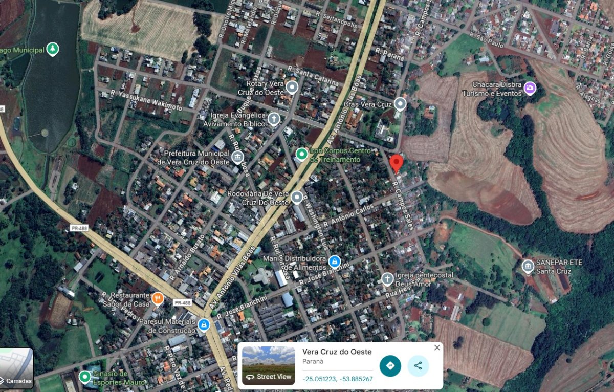 Terreno com 442 m2 em vera cruz do oeste pr ( jardim america)
