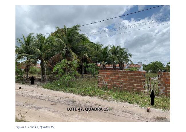 Lote de terreno situado sob o no. 47 da Quadra 15, no Loteamento Vale de Santa Rita I, no Município de Santa Rita/PB.