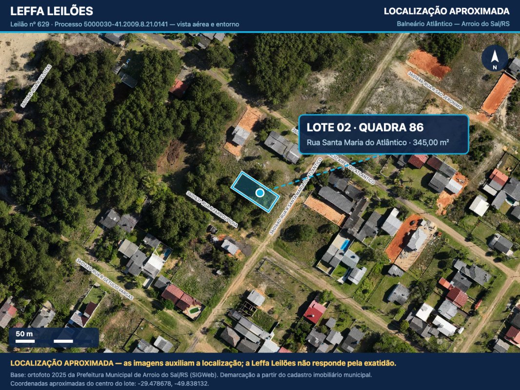 UM TERRENO URBANO, SEM BENFEITORIAS, SITUADO NO LUGAR DENOMINADO BALNEÁRIO ATLÂNTICO, NA CIDADE DE ARROIO DO SAL/RS
