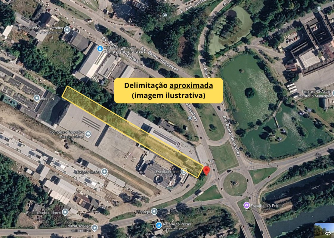 (PELOTAS/RS) Terreno de aprox.5.947,00m², c/ benfeitorias, no Bairro Fragata (antigo Motel Mediterrâneo)