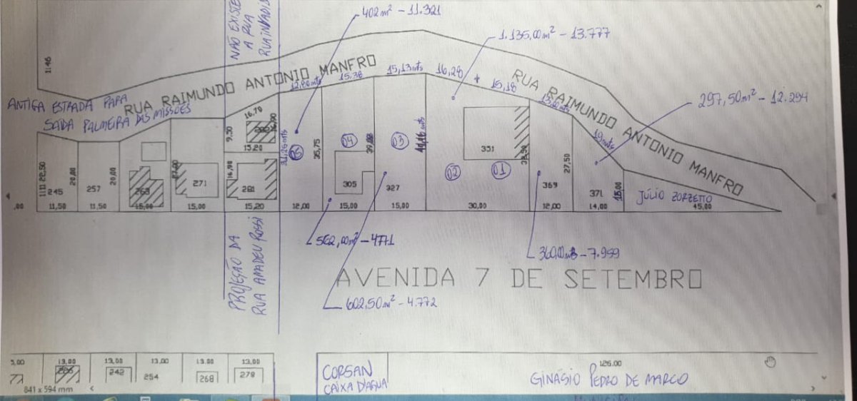 50% de 6 terrenos urbanos contíguos na quadra D, quarteirão 314 — Sarandi/RS (3.359,00 m² de área total)