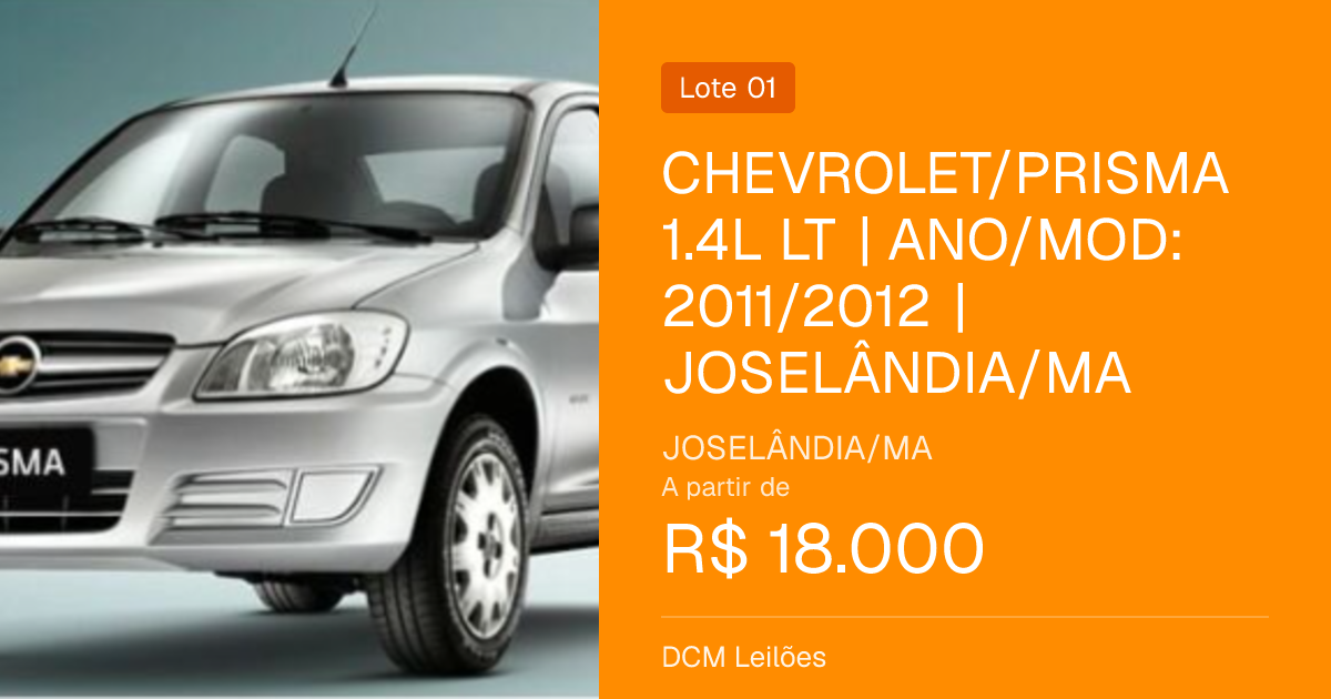 CHEVROLET/PRISMA 1.4L LT | ANO/MOD: 2011/2012 | JOSELÂNDIA/MG