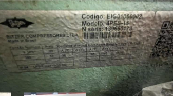SINISTRO: 10118 2026 10143 - 1 COMPRESSOR SEMI-HERMÉTICO BITZER - MODELO 4PES-15 - DANOS ELETRICOS - (DESCRIÇÃO COMPLETA EM ANEXO) - NÃO É PERMITIDA V