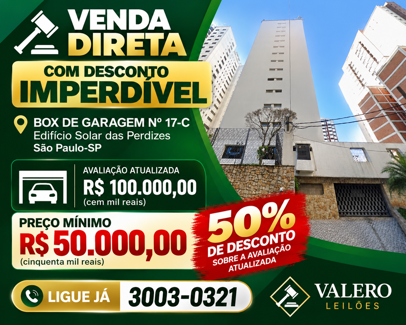 Box de Garagem no 17-C, localizado no 2o subsolo do Edifício Solar das Perdizes