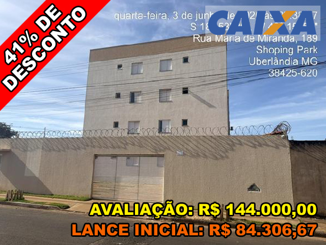 Rua maria de miranda n. 217 apto. 101 - cond res jardins araucaria - lot shopping park 2 - uberlandia/mg