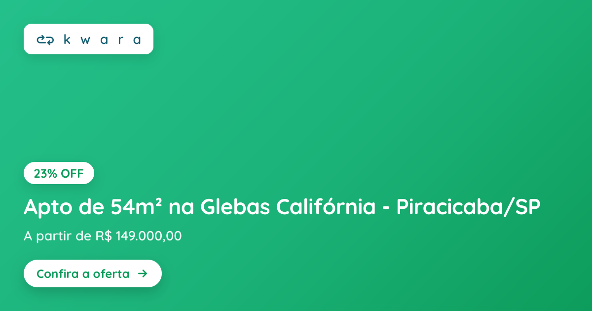 Apto de 54m² na Glebas Califórnia - Piracicaba/SP