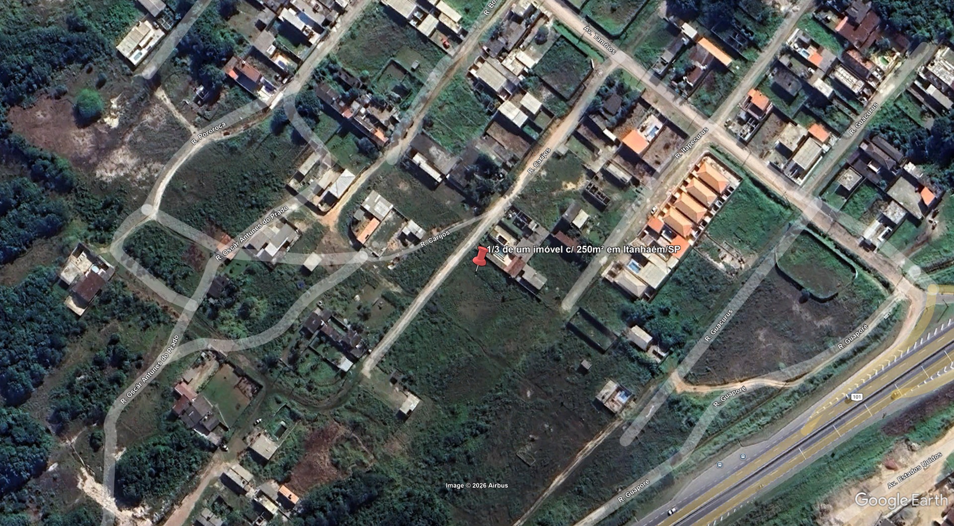 Lote 1.1 - 1/3 de um imóvel c/ 250m² da estância balneária tupy em itanhaém/sp