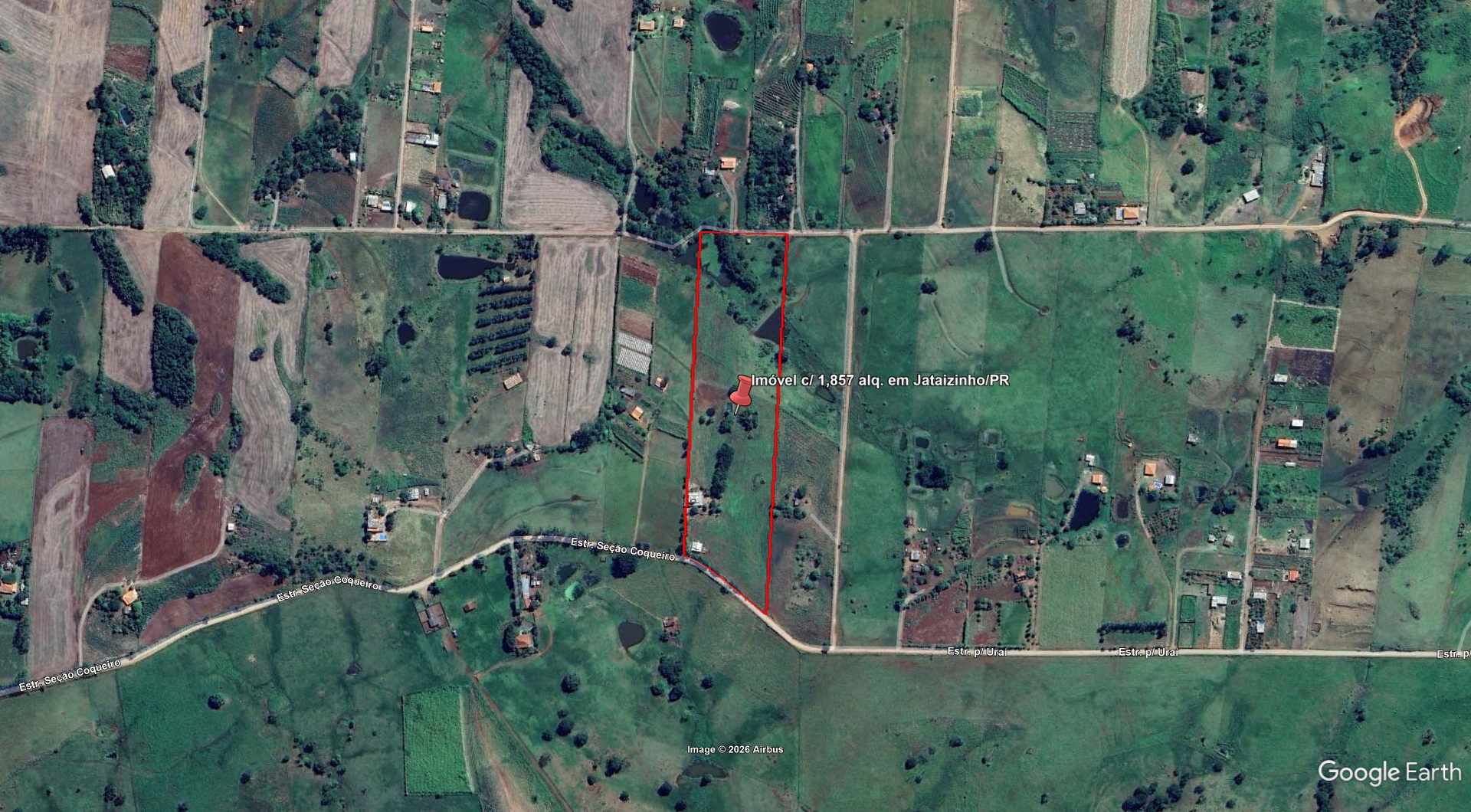 LOTE 14.1 - Imóvel c/ 1,857 alq. em Jataizinho/PR