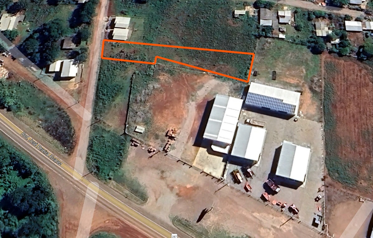 Terreno com a área de 1.410,82m², onde faz frente para a rua ariano aquino pinto, distando 45m da área de domínio da br 287. matriculado sob n°53.760 do cri de santiago/rs.