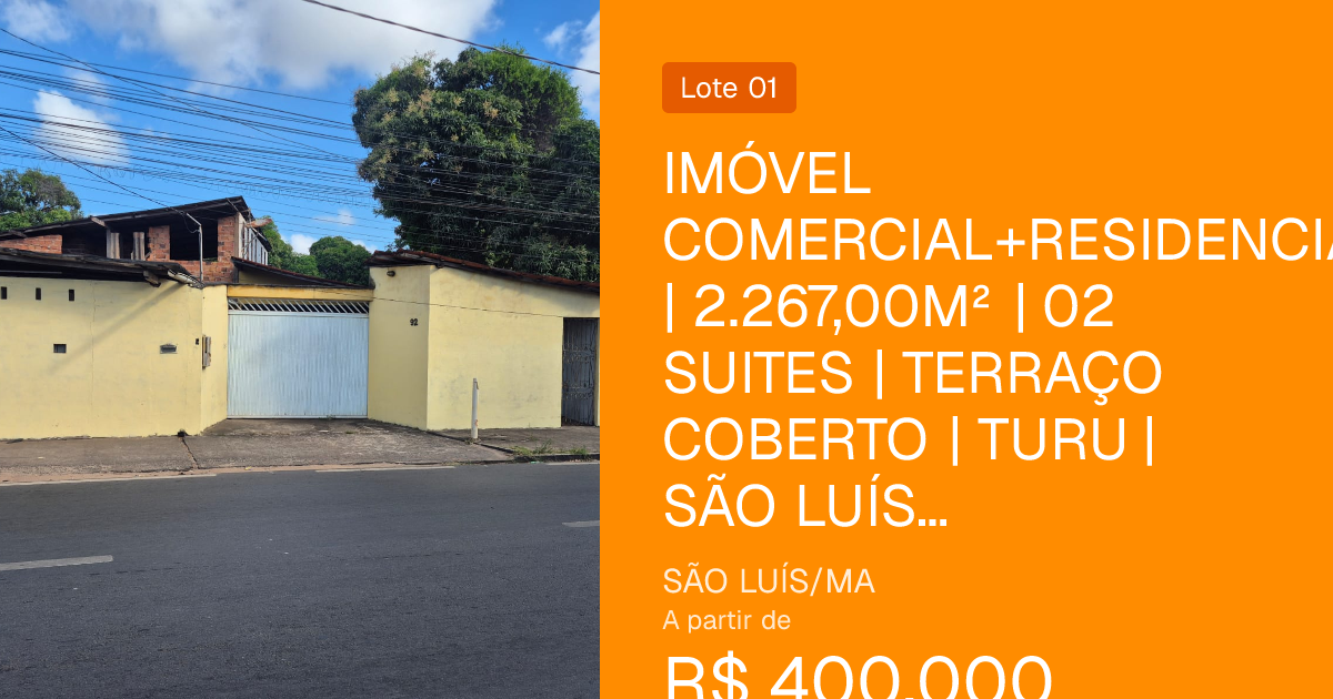 IMÓVEL COMERCIAL+RESIDENCIAL | 2.267,00M² | 02 SUITES | TERRAÇO COBER…