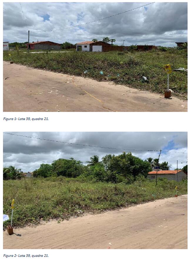 Lote de terreno situado sob o no. 39 da Quadra 21, no Loteamento Vale de Santa Rita I, no Município de Santa Rita/PB.