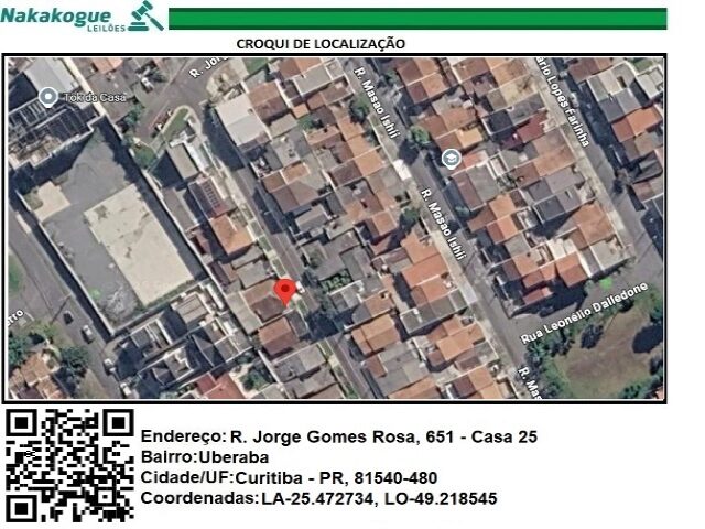 Lote 1103 casa 25. rua jorge gomes rosa, 651, uberaba, curitiba/pr terreno com 286,59m2