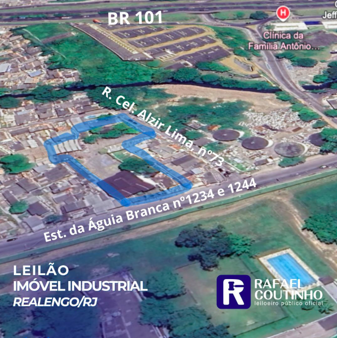 Imóvel industrial - área 1.811 m² - realengo/rj - terreno e respectivas construções. pague em até 60 vezes.
