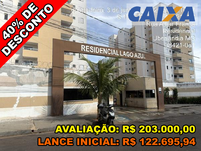 Rua adjar franca n. 62 apto. 508, bl 03, pav 5 - loteamento convencional - area 3a2 - residencial lago azul - uberlandia/mg