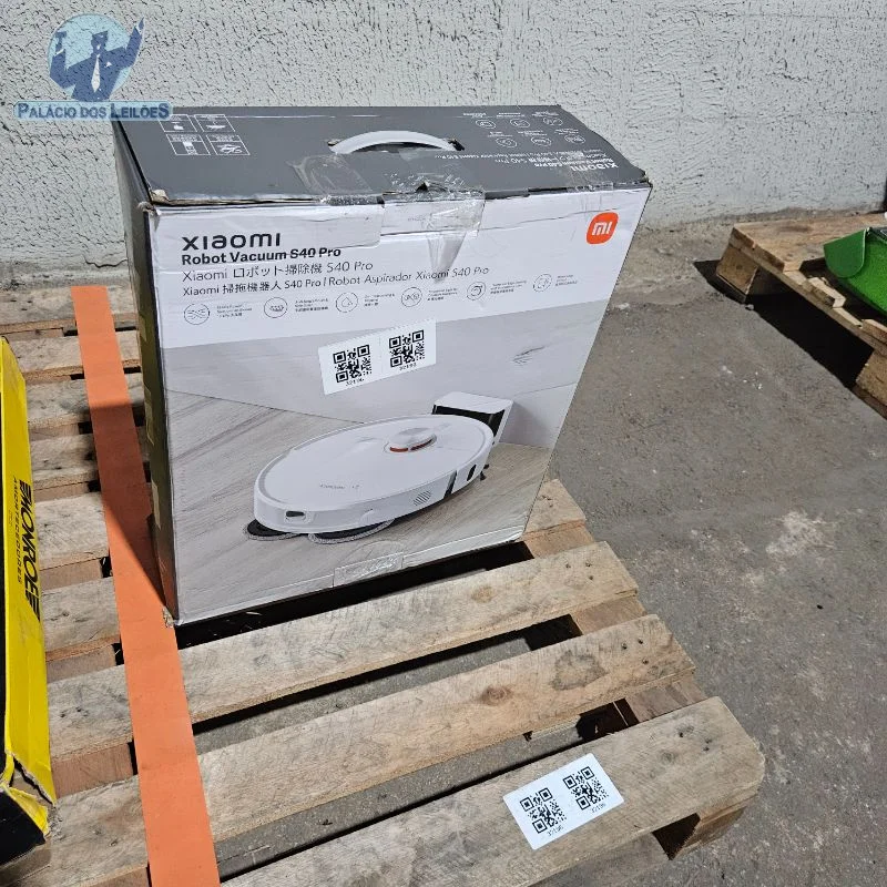 01 robô aspirador de pó Xiaomi Robot Vacuum S40 Pro, cor branca, com base de carregamento e cabo de alimentação. (podendo estar em bom estado, com avaria ou...