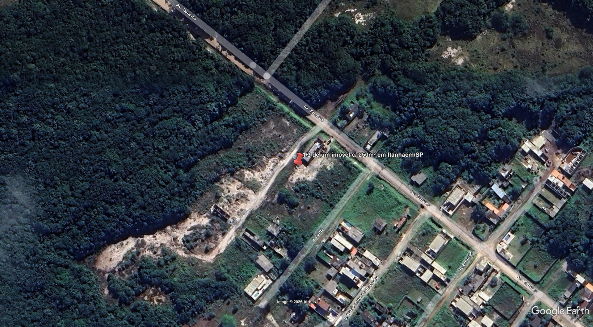 Lote 1.2 - 1/3 de um imóvel c/ 250m² da estância balneária tupy em itanhaém/sp