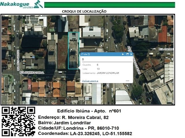 3403 - Parte Ideal Apart. nº 601 COND. ED. IBIÚNA área real total 107,29m². Contendo VAGA DE GARAGEM. Jardim Londrilar, Londrina/PR