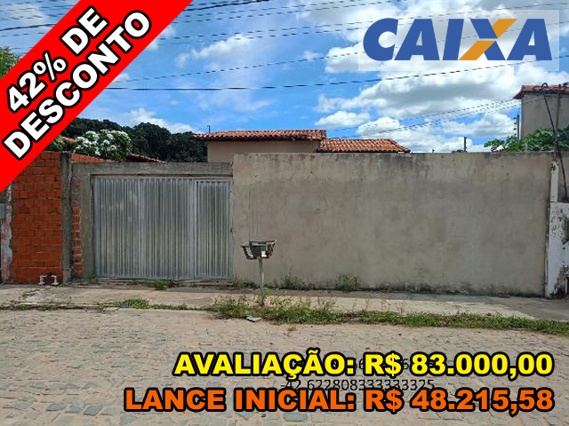 Rua nove n. sn, lt 09, qd b1, lot serragem - poeirão - agua branca/pi
