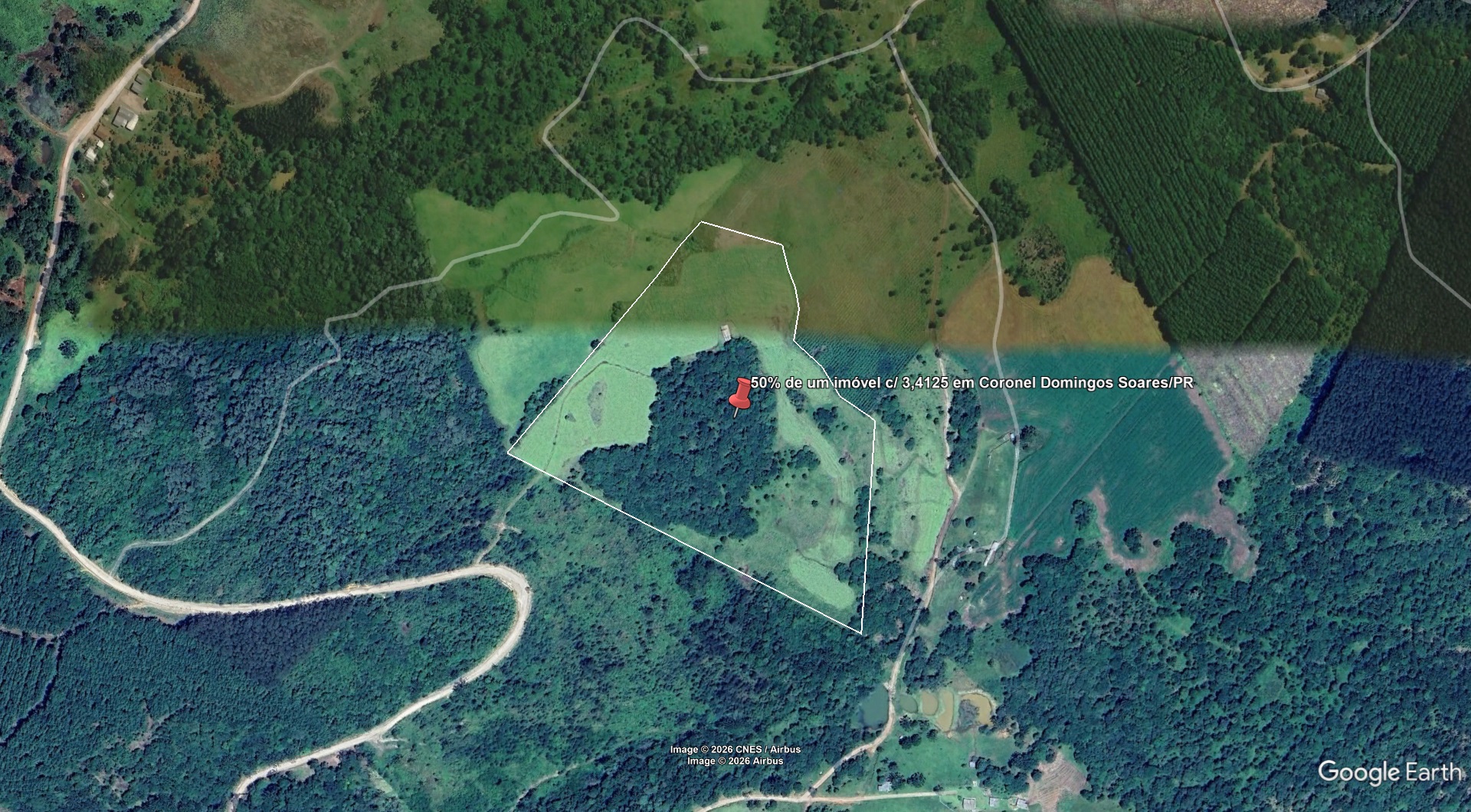 Lote 1.1 - 50% de um imóvel c/ 3,4125 alq. em coronel domingos soares/pr