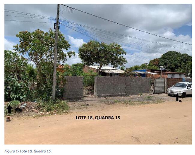 Lote de terreno situado sob o no. 18 da Quadra 15, no Loteamento Vale de Santa Rita I, no Município de Santa Rita/PB.